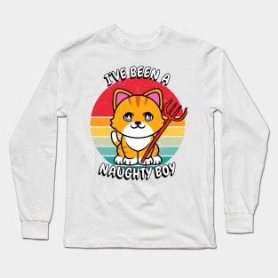 Cute orange Cat is a naughty boy Long Sleeve T-Shirt